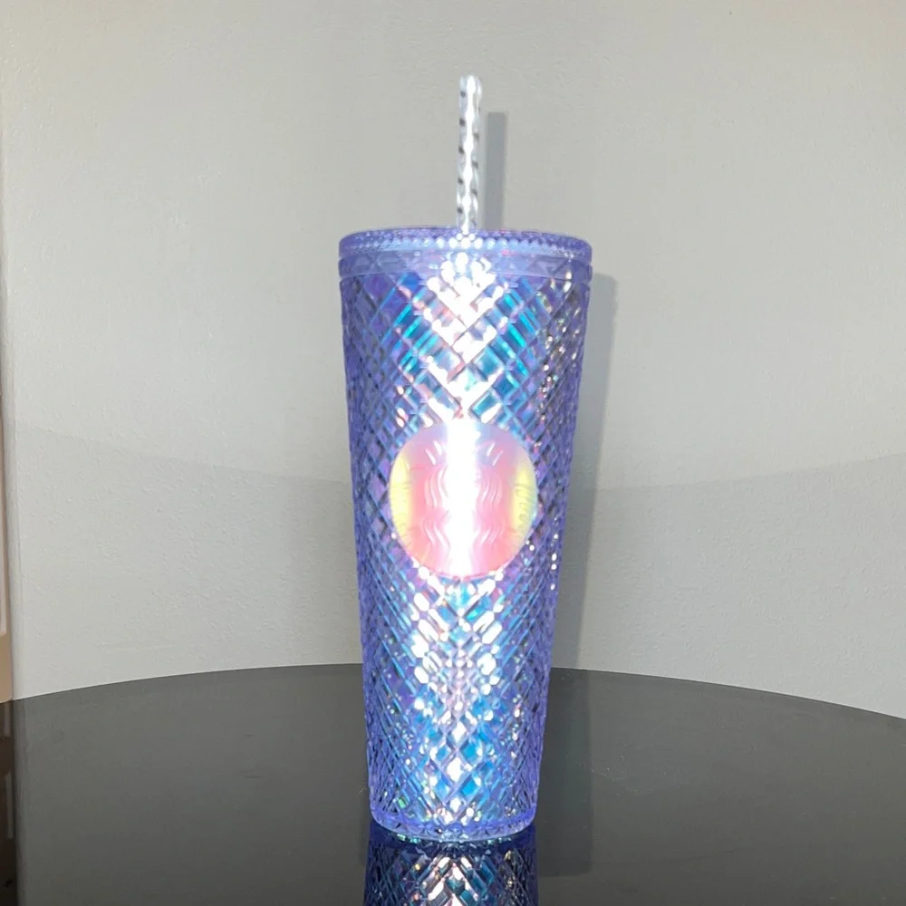 Starbucks 2022 Iridescent Bling Studded Cold Cup 24oz Unicorn Jewel NWT